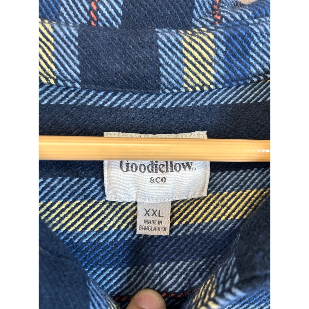 Workwear Shacket Goodfellow‎ & Co Mens XXL Striped Heavy Cotton Flannel Jacket - Picture 3 of 9